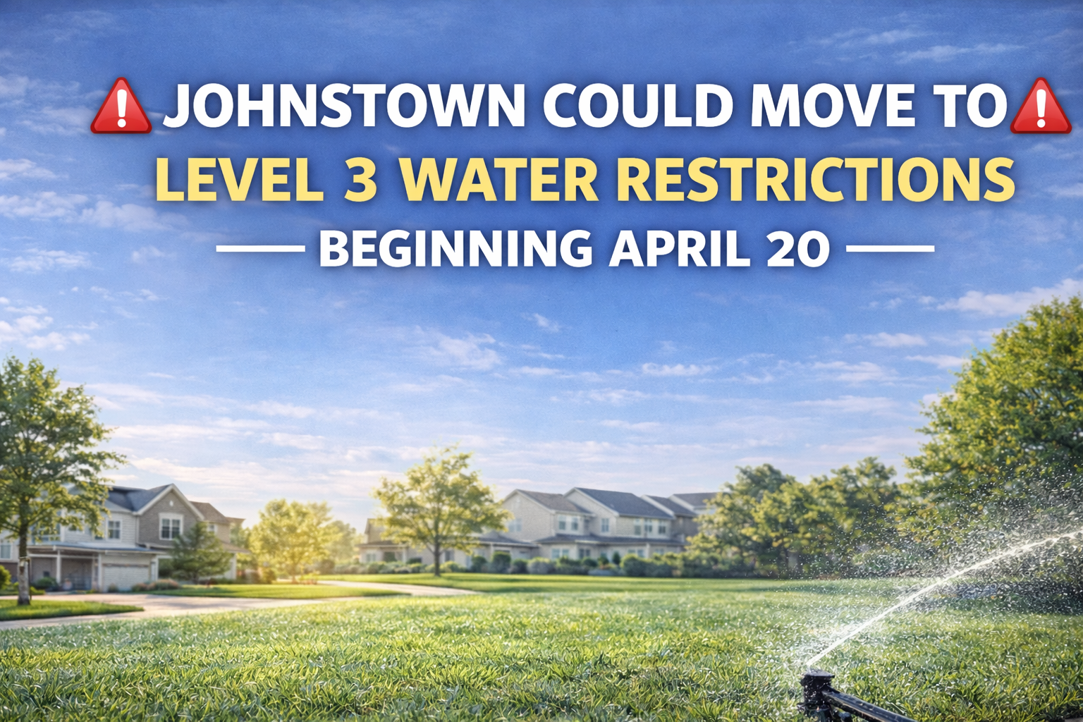 Johnstown Could Move to Level 3 Water Restrictions Beginning April 20
